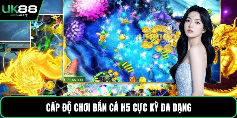 Cấp độ chơi bắn cá H5 cực kỳ đa dạng